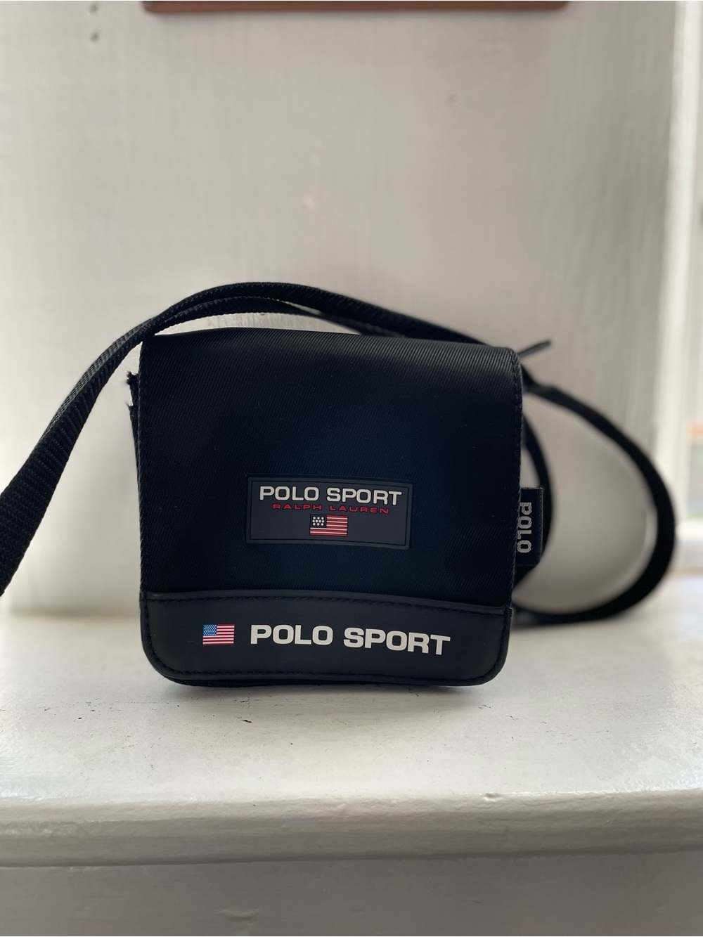 Polo Sport Ralph Lauren Vintage 90's Black Mini Adjustable Strap Crossbody Bag